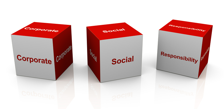 3d text cubes of buzzword csr - 'corporate social responsibility'